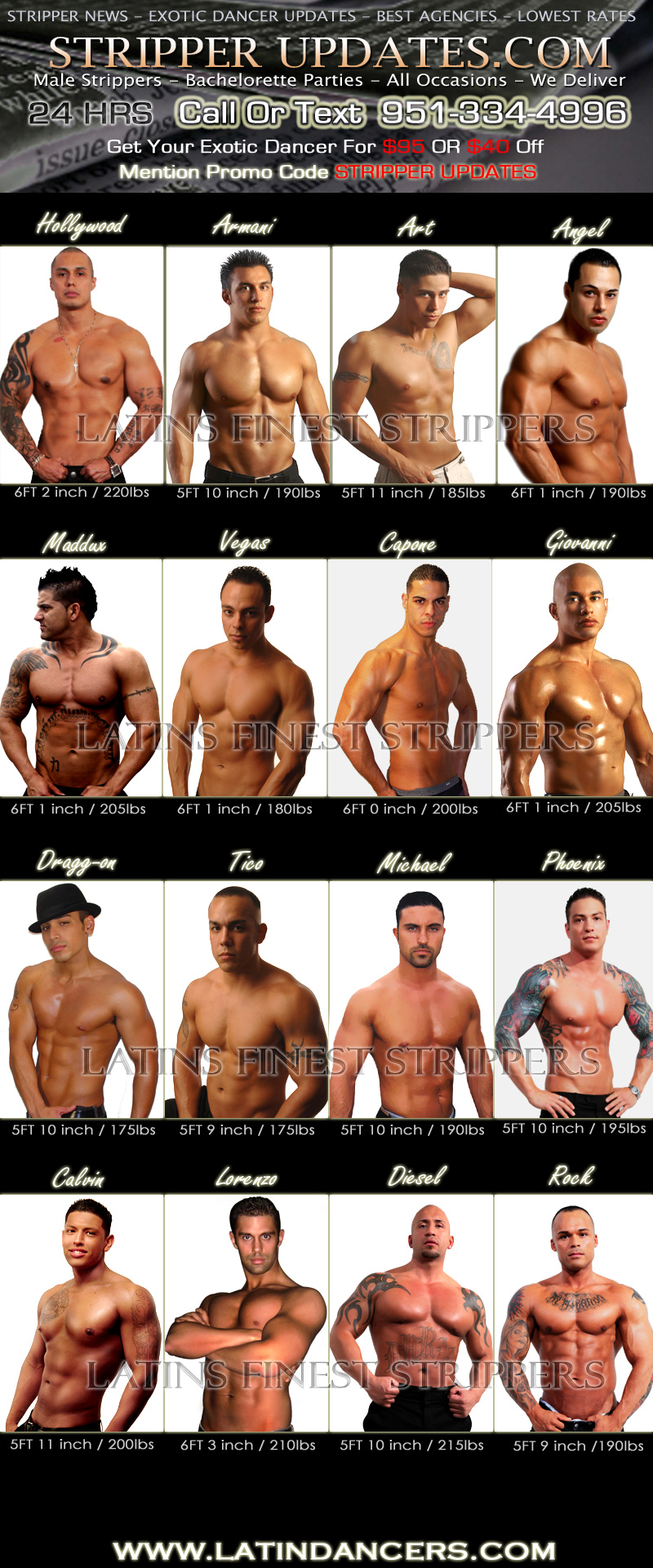 Kern County Male Stripper Selection